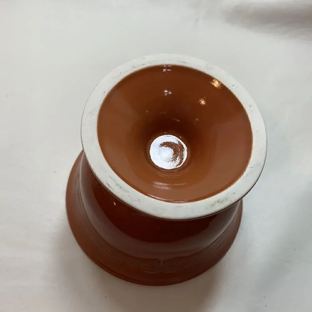 Tuscan Pumpkin Orange Color Dessert Sorbet Cereal Serve Bowl Foot Pedestal Set 2 - Picture 12 of 16